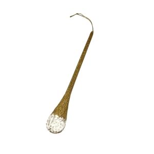 Christmas Icicle Ornament Golden Glitter Acrylic Crystal Catches the Light